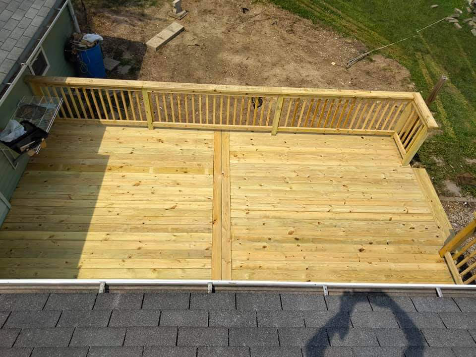 Beautiful wooden deck built by deck specialists in Sedalia, Missouri